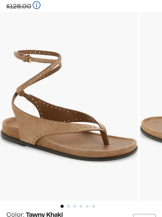 Madewell Shoes - Madewell Tawny Khaki Suede Ankle-Wrap Thong Sandal